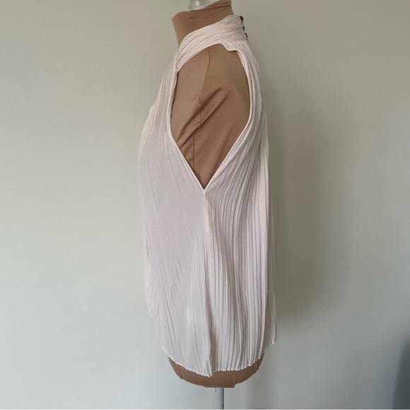 A.L.C. Glace Cream Pleated Halter Neck Keyhole Back Spring 2022 Rio Top EUC 00 - Picture 5 of 11